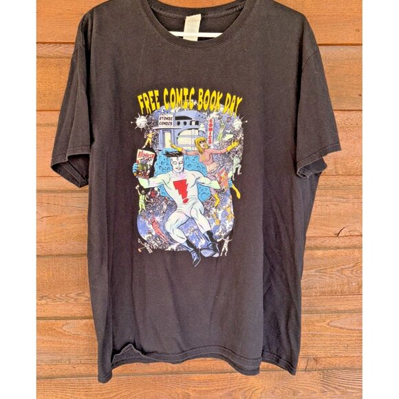 Free Comic Book Day Hero Graphic Atomic Comic Alfred Ring Spun XL - Picture 1 of 10